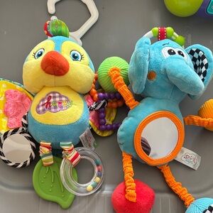 Colorful Plush Bird and Elephant Toy Set